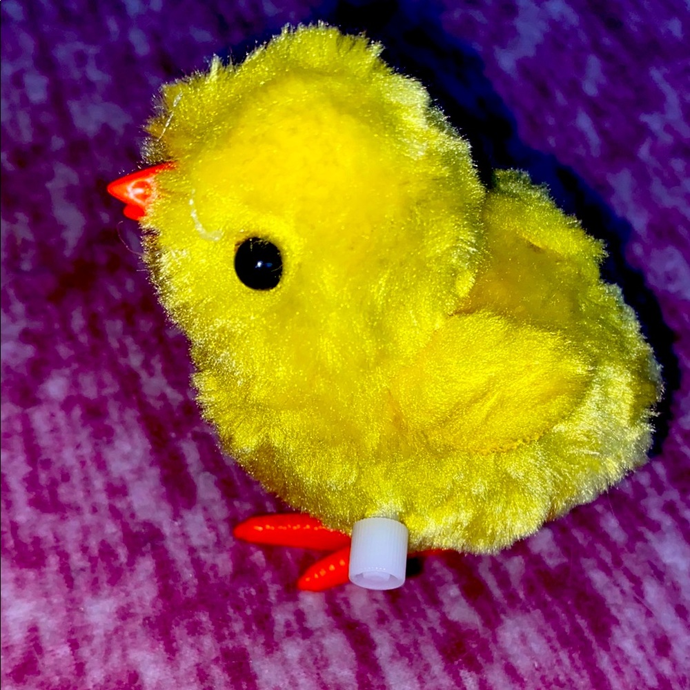 Yellow Plush Wind-Up Chick Toy